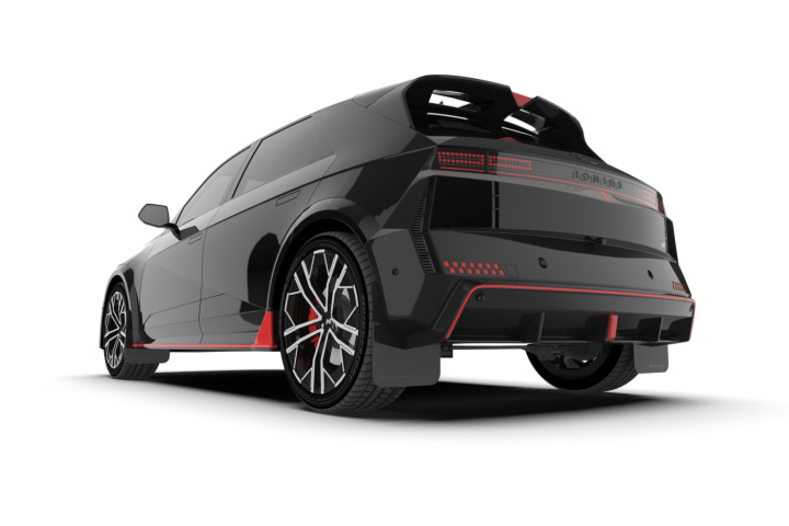 Hyundai Ioniq 5 N 2025+ Svarta Stänklappar Rally Armor i gruppen Välj bilmodell / Hyundai / Ioniq 5 21+ hos DDESIGN Scandinavia AB (MF117-UR-BLK)