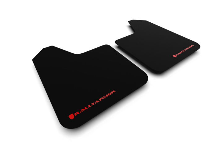 Universella Stänklappar Basic Med Röd Logotyp Par Rally Armor i gruppen Välj bilmodell hos DDESIGN Scandinavia AB (MF12-BAS-RD-LRT)