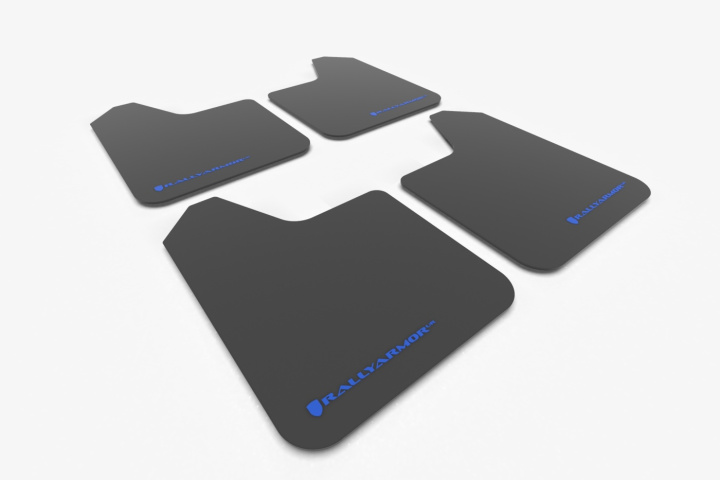 MF12-UR-BLKBL Universal UR Svarta Stänkskydd Blå Logo (4-Pack) Rally Armor
