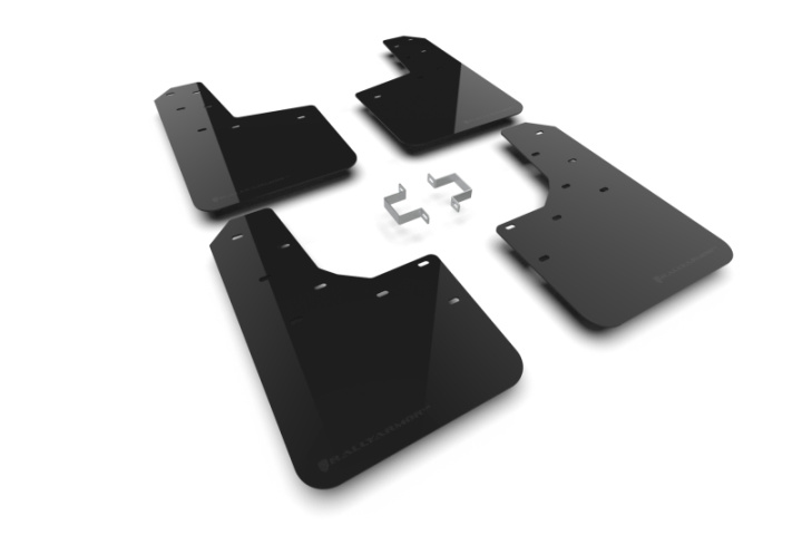 Ford Ranger Raptor 2023-2026 Stänklappar UR Svarta Med Svartmetallic Logotyp Rally Armor i gruppen Välj bilmodell hos DDESIGN Scandinavia AB (MF123-UR-BLK-MBK)