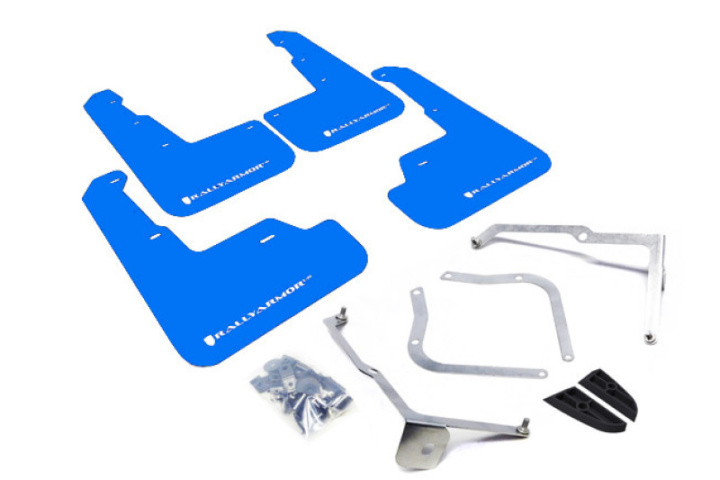 Subaru WRX/STI 2015-2021 Stänklappar UR Blå Med Vit Logotyp Rally Armor i gruppen Välj bilmodell hos DDESIGN Scandinavia AB (MF32-UR-BL-WH)