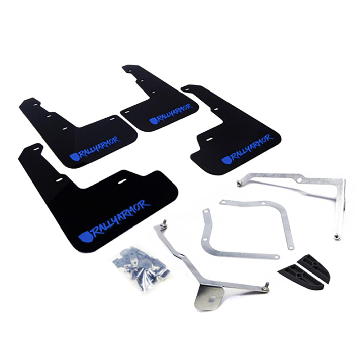 Subaru WRX/STI 2015-2021 Stänklappar Svarta Med Blå Logotyp (Alternativt Typsnitt) Rally Armor i gruppen Välj bilmodell / Subaru / WRX STI 15-21 / Styling hos DDESIGN Scandinavia AB (MF32-UR-BLK-BL-X)
