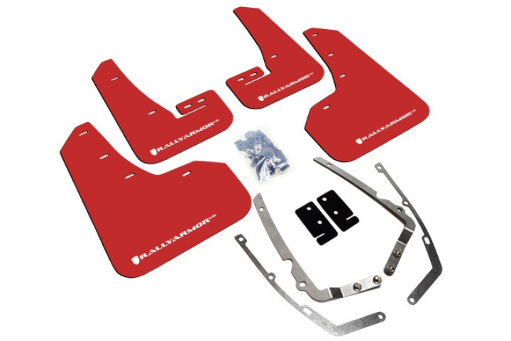 MF37-UR-RDWH 2015+ MKVII VW Golf/GTI/TSI & Golf 7.5 R 18+ Rött Stänkskydd Vit Logo Rally Armor