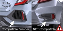 Honda Civic (Sport Touring / Sport Hatch) 17-19 Svarta Stänkskydd Mörkgrå Logo Rally Armor