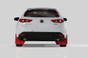 2019+ Mazda3 GT Sport Hatch Rött Stänkskydd Vit Logo Rally Armor