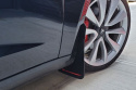 Tesla Model 3 17+ Svarta Stänkskydd Mörkgrå Logo Rally Armor