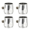 Aluminium -8AN Slangände Överdrag Med Klamma Silver Mishimoto