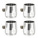 Aluminium -12AN Slangände Överdrag Med Klamma Silver Mishimoto