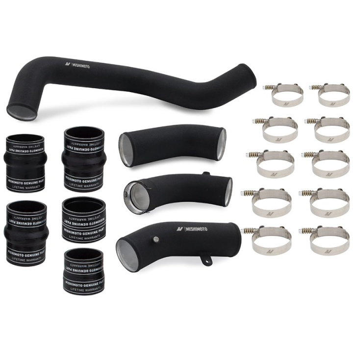 MMICP-DMAX-17KWBK 17-19 GM 6.6L L5P Intercooler Rör & Slangkit Wrinkle Svart Mishimoto