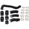 17-19 GM L5P Duramax Intercooler Kit Silver Med Wrinkle Svarta Rör Mishimoto