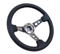 NRG Läderratt med Gunmetall Centrum 350mm (3\'\' Djup)