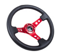 NRG Läderratt med Rött Centrum 350mm (3\'\' Djup)
