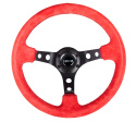NRG Röd Moccaratt med Svart Centrum 350mm (3\'\' Djup)