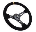 NRG Moccaratt med Svart Centrum / Gul Centermarkering 350mm (3\'\' Djup)