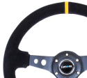 NRG Moccaratt med Svart Centrum / Gul Centermarkering 350mm (3\'\' Djup)