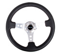 NRG Läderratt med Silver Centrum 350mm (3\'\' Djup)