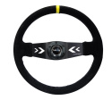 NRG Moccaratt med Svart 2-ekrat Centrum / Gul Centermarkering 350mm (3\'\' Djup)