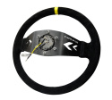 NRG Moccaratt med Svart 2-ekrat Centrum / Gul Centermarkering 350mm (3\'\' Djup)