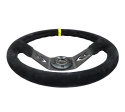 NRG Moccaratt med Svart 2-ekrat Centrum / Gul Centermarkering 350mm (3\'\' Djup)