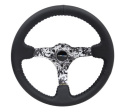 NRG Läderratt med \'\'Digital Camo\'\' Centrum / Svarta Baseballsömmar 350mm (3\'\' Djup)