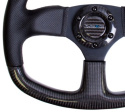 NRG Kolfiberratt med Lädergrepp / Platt Botten 320mm