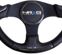 NRG Kolfiber-/Läder-ratt med Gummitutknapp 350mm