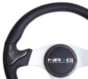 NRG Kolfiber-/Läder-ratt med Gummitutknapp 350mm
