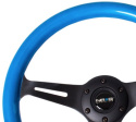 Classic Träratt 330mm 3-ekrad Mattsvart Centrum Blå Ratt NRG