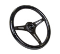 Träratt 350mm 3-ekrad Mattsvart Centrum Glittrig Svart Ratt NRG