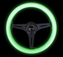 Träratt 350mm 3-ekrad Svart Centrum Glow In The Dark Ratt NRG