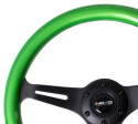 Classic Träratt 330mm 3-ekrad Mattsvart Centrum Grön Ratt NRG