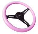 Classic Träratt 330mm 3-ekrad Mattsvart Centrum Rosa Ratt NRG