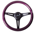 Classic Träratt 330mm 3-ekrad Mattsvart Centrum Lila Ratt NRG