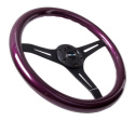 Classic Träratt 330mm 3-ekrad Mattsvart Centrum Lila Ratt NRG