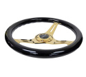 Classic Träratt 350mm 3-ekrad Guldigt Centrum Svart Ratt NRG