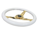 Classic Träratt 350mm 3-ekrad Guldigt Centrum Vit Ratt NRG