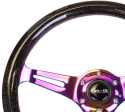 Träratt 350mm 3-ekrad Neo-Chrome Centrum Svart Glittrig Ratt NRG