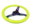 Classic Träratt 350mm 3-ekrad Neochrome Centrum Neon Gul Ratt NRG