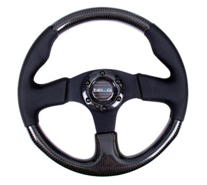NRG-ST-310CFBS NRG Kolfiberratt med Lädergrepp 315mm