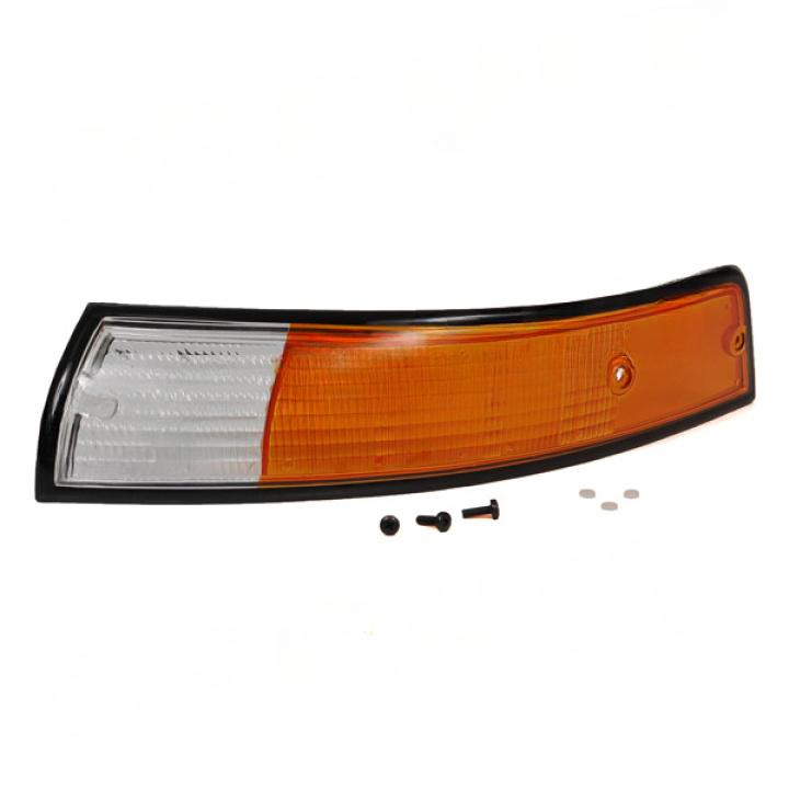 Porsche 911 1973 Blinkersglas Främre Vänster Svart/Vit/Bärnsten OE-Cult i gruppen Välj bilmodell / Porsche / Äldre modeller / Reservdelar hos DDESIGN Scandinavia AB (OEC-P01214)