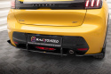 Peugeot 208 GT Mk2 2019-2023 Street Pro Bakre Sidoextensions + Flaps Svart/Röd + Blanka Flaps Maxton Design