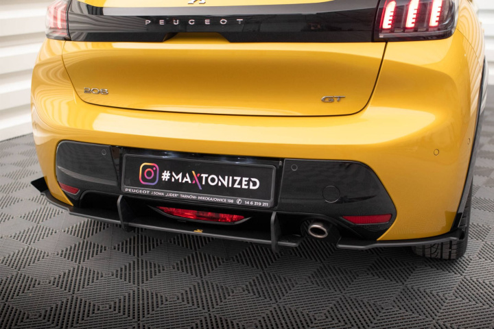 Peugeot 208 GT Mk2 2019-2023 Street Pro Bakre Sidoextensions + Flaps Svart/Röd + Blanka Flaps Maxton Design i gruppen Välj bilmodell / Peugeot / 208 hos DDESIGN Scandinavia AB (PE2082GTCNC-RS1BBRBIRSF1G)