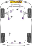 PFF69-902G Främre Wishbone-bussningar Bakre Anti-Lift & (Justerbar Caster) Powerflex