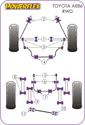 PFF76-203 Främre Krängningshämmarbussningar Link Rod Bussningar Kit Powerflex