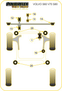 PFR88-608BLK Bakre Trailing-Stag Till Hub Bussningar Black Series Powerflex