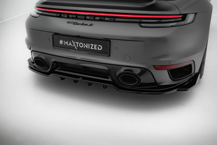 Porsche 911 Turbo S Sport Package 992 2019+ Bakre Splitter (Med Splitters) Maxton Design i gruppen Välj bilmodell / Porsche / 992 2018+ hos DDESIGN Scandinavia AB (PO911992TURBOSSPORTRD1GRD)