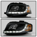 Audi A3 06-08 Strålkastare (Passar ej Xenon/HID-Modeller) - DRL - Svarta Spyder Auto