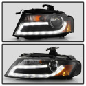 Audi A4 09-12 Strålkastare Projektor - Xenon/HID (Passar ej halogen) - DRL LED - Svarta Spyder Auto