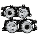 BMW E34 89-94 / BMW E32 88-92 Strålkastare Projektor - (Passar ej 750) - LED Halo - Krom Spyder Auto