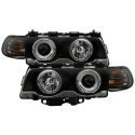 BMW E38 99-01 Strålkastare Projektor - Xenon/HID (Passar ej halogen) - LED Halo - Svarta - Helljus H1 - Halvljus D2S (Ej Inkluderat) Spyder Auto